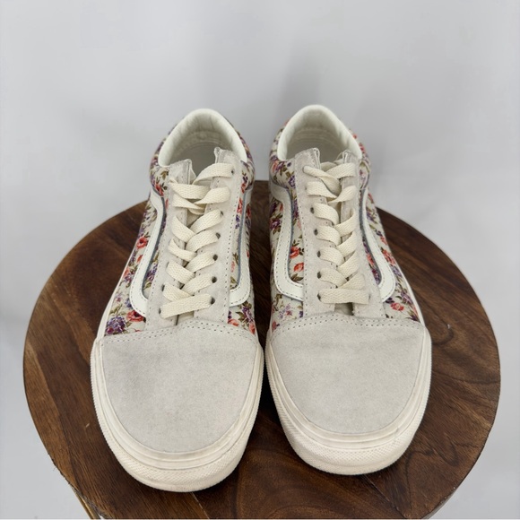 Vans Old Skool Floral Suede Canvas Sneakers Women’s 6.5 Cottagecore Skate Shoes - Picture 2 of 6